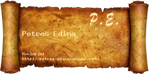 Petres Edina névjegykártya