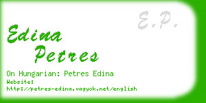 edina petres business card